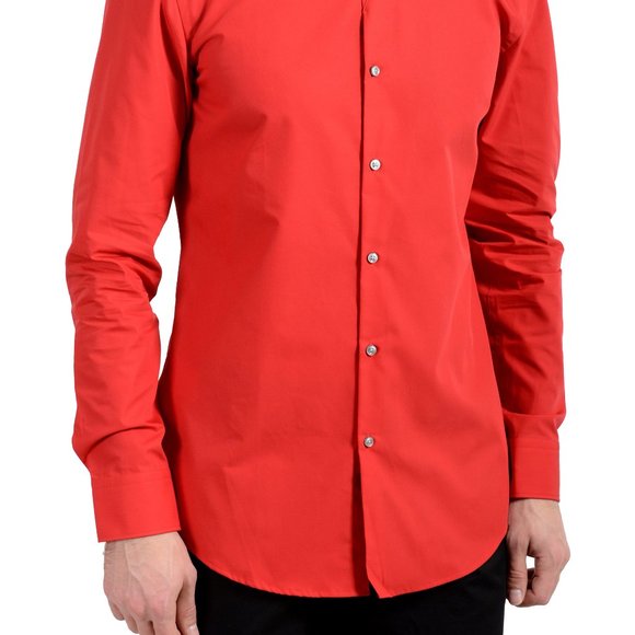 Hugo Boss "C-Jenno" Men's Red Slim Dress Shirt - Picture 7 of 7